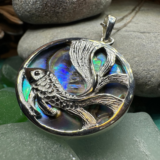 Abalone Koi Fish Necklace