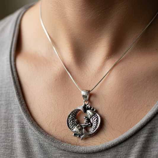 Yin Yang Koi Necklace — view 3