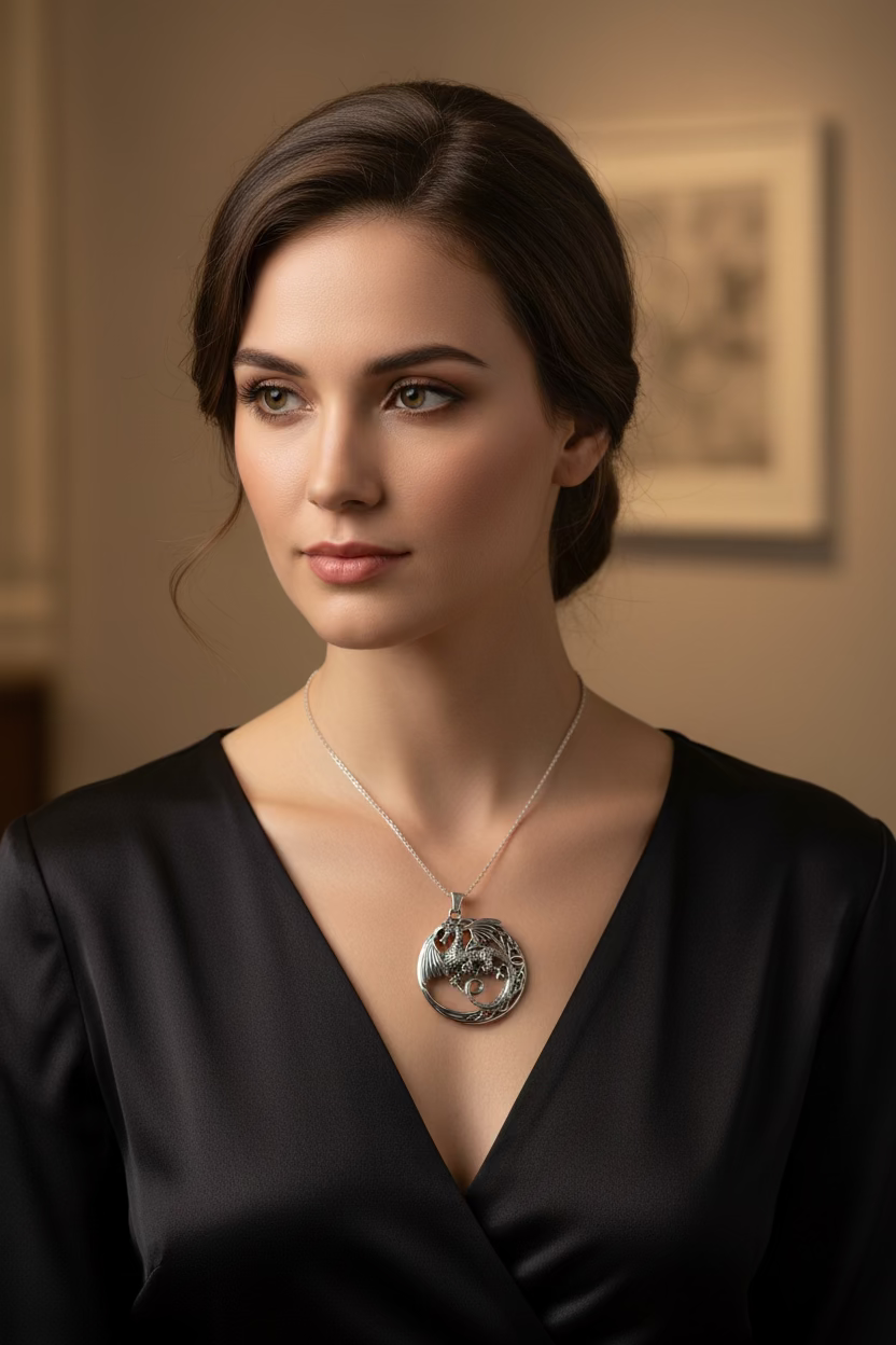Electra Dragon Moon Necklace — view 2