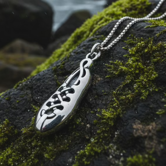 Irish Dance Shoe Silver Necklace in sterling silver
