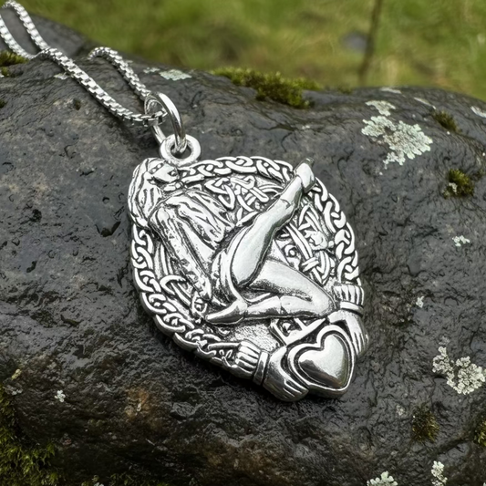 Claddagh Irish Dancer Necklace in Sterling Silver