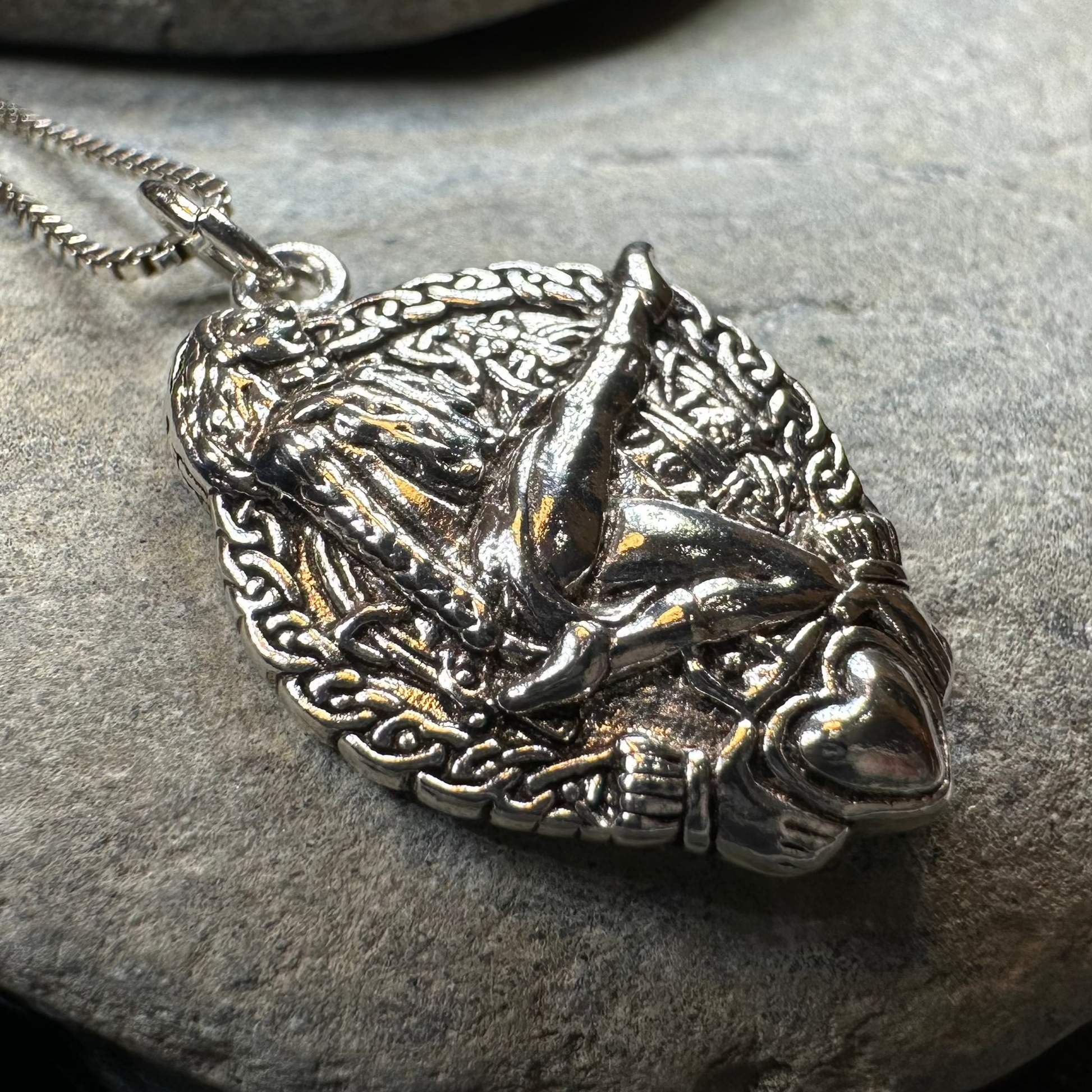 Claddagh Irish Dancer Necklace in Sterling Silver — view 7