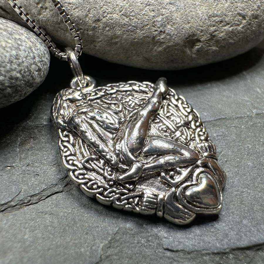 Claddagh Irish Dancer Necklace in Sterling Silver