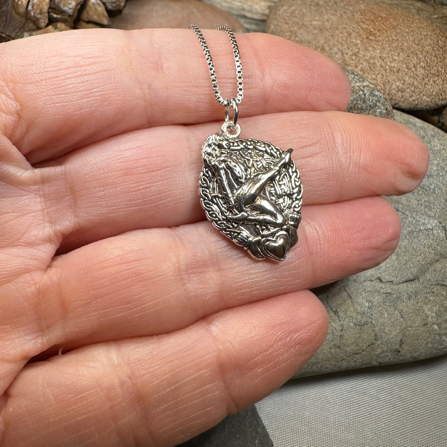 Claddagh Irish Dancer Necklace in Sterling Silver