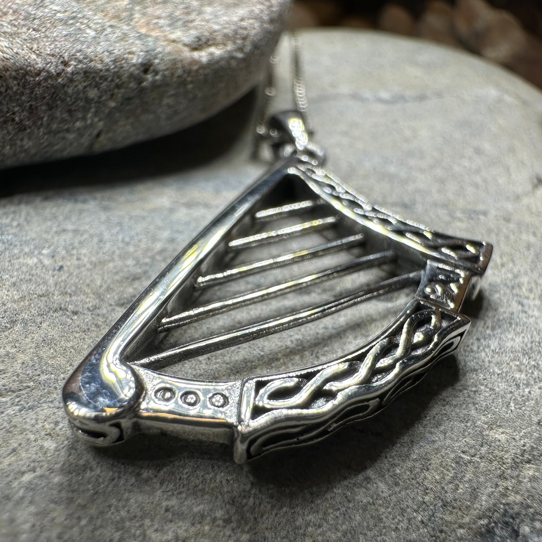Torlogh Celtic Harp Necklace