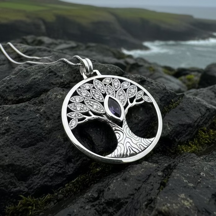 Glorianna Celtic Tree of Life Necklace in Sterling Silver — view 5