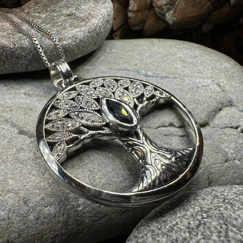 Load image into Gallery viewer, Glorianna Celtic Tree of Life Necklace in Sterling Silver
