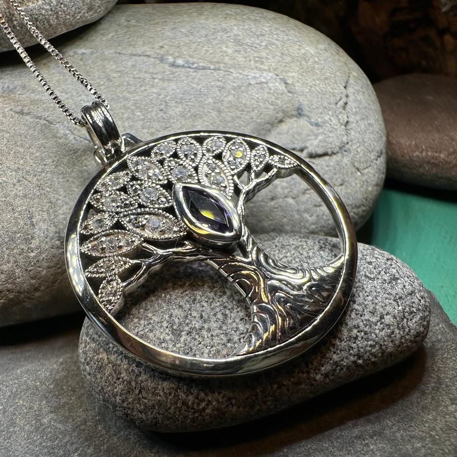 Glorianna Celtic Tree of Life Necklace in Sterling Silver