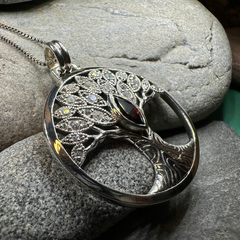 Load image into Gallery viewer, Glorianna Celtic Tree of Life Necklace in Sterling Silver
