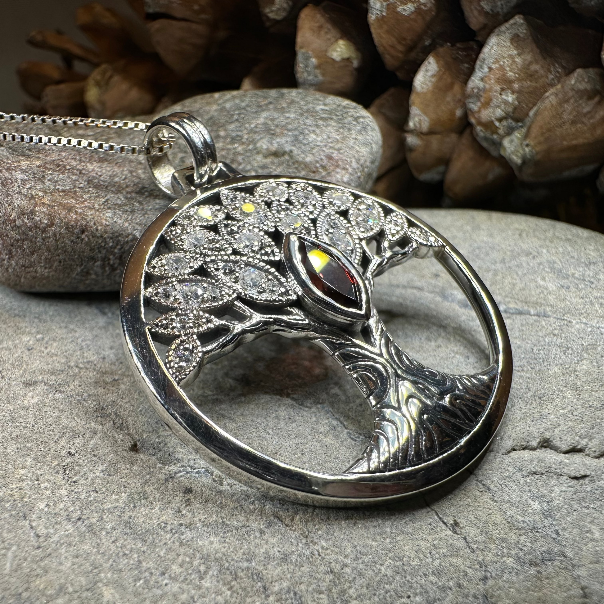 Glorianna Celtic Tree of Life Necklace in Sterling Silver — view 8