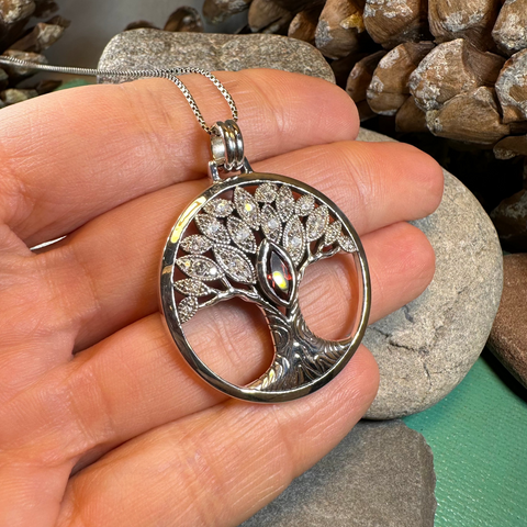 Load image into Gallery viewer, Glorianna Celtic Tree of Life Necklace in Sterling Silver
