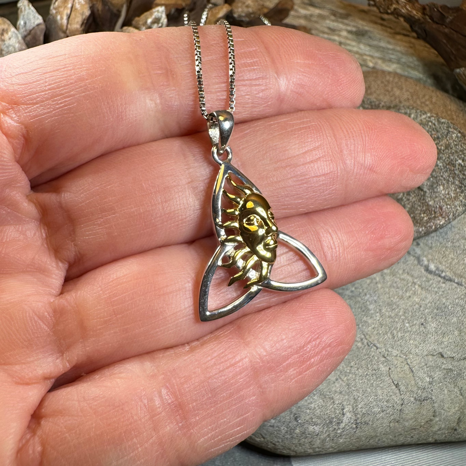 Trinity Knot Sun Necklace — view 4