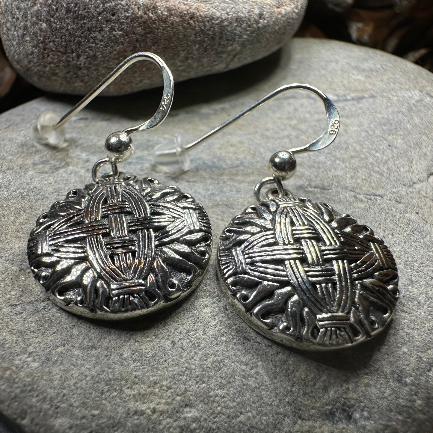 Irish Saint Bridgit's Cross Earrings in Sterling Silver — view 6