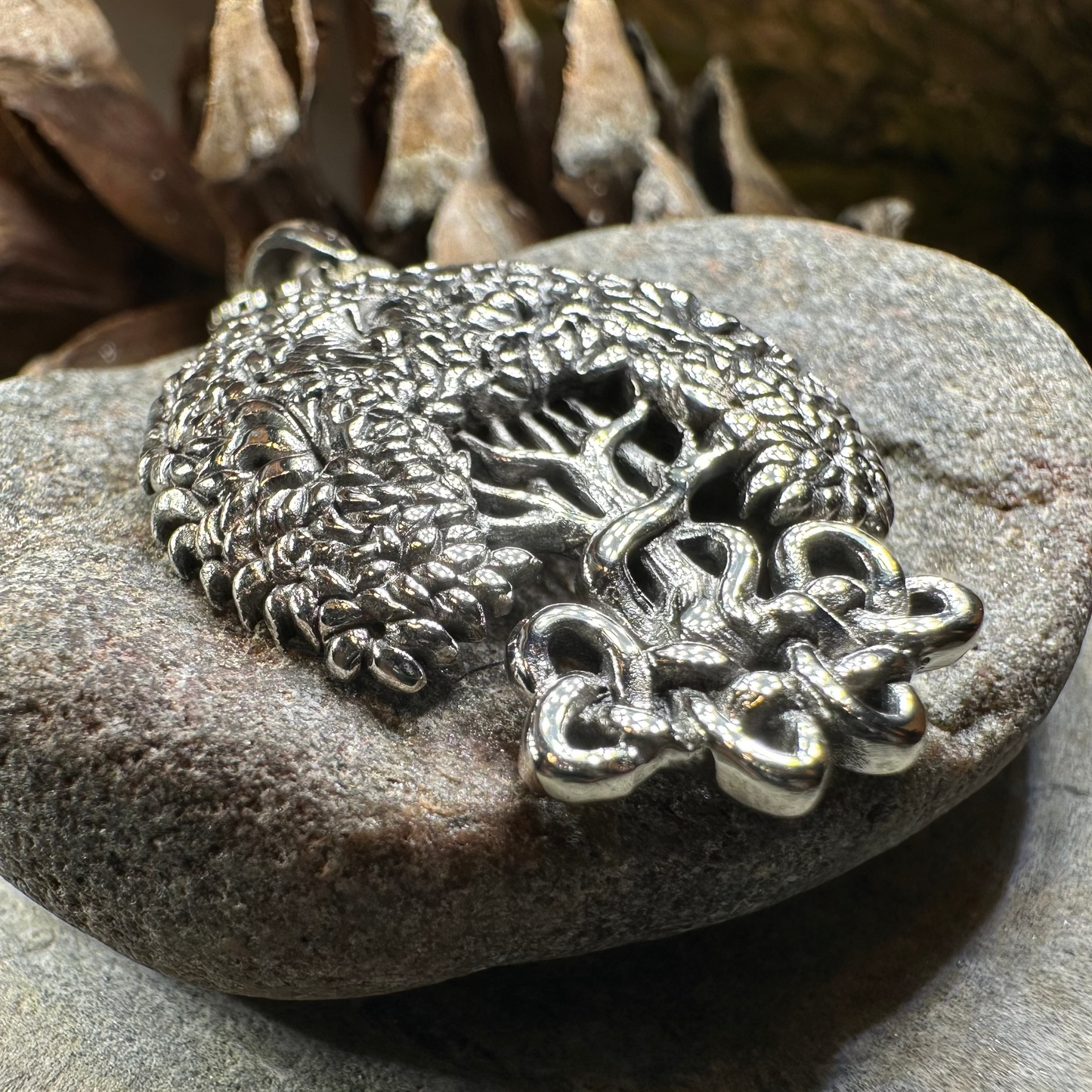 Bountiful Celtic Tree of Life Necklace in Sterling Silver — view 4
