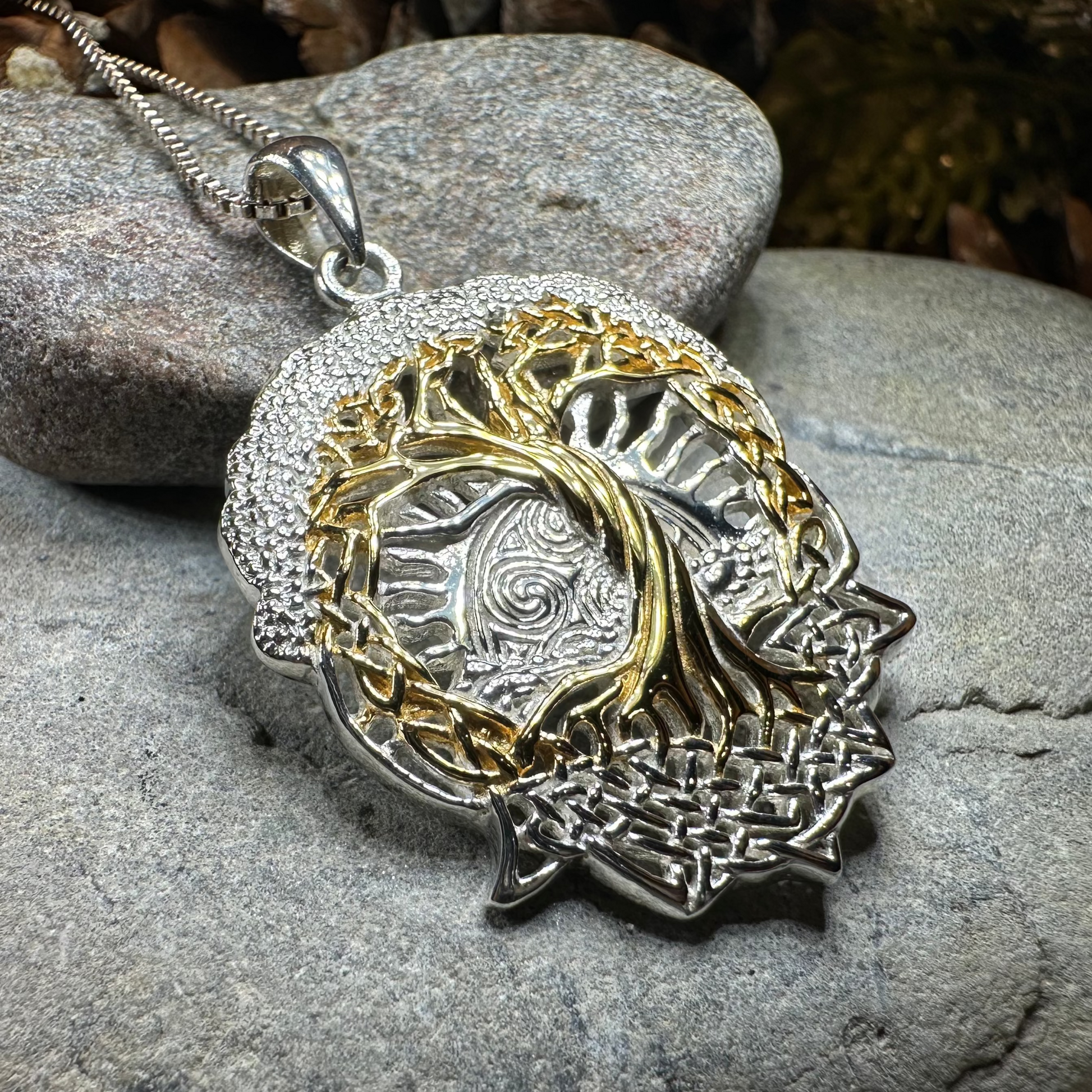 Celtic Dawn Tree of Life Necklace in Sterling Silver — view 2