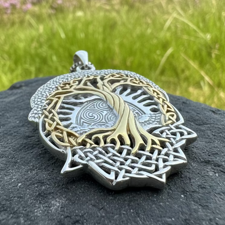 Celtic Dawn Tree of Life Necklace in Sterling Silver — view 6