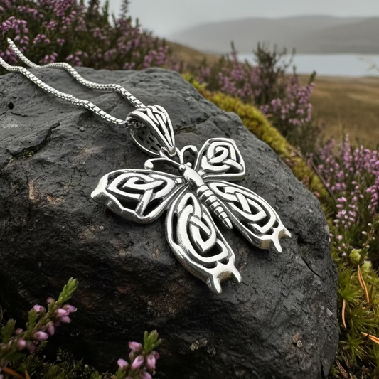 Azaria Celtic Butterfly Necklace in Sterling Silver