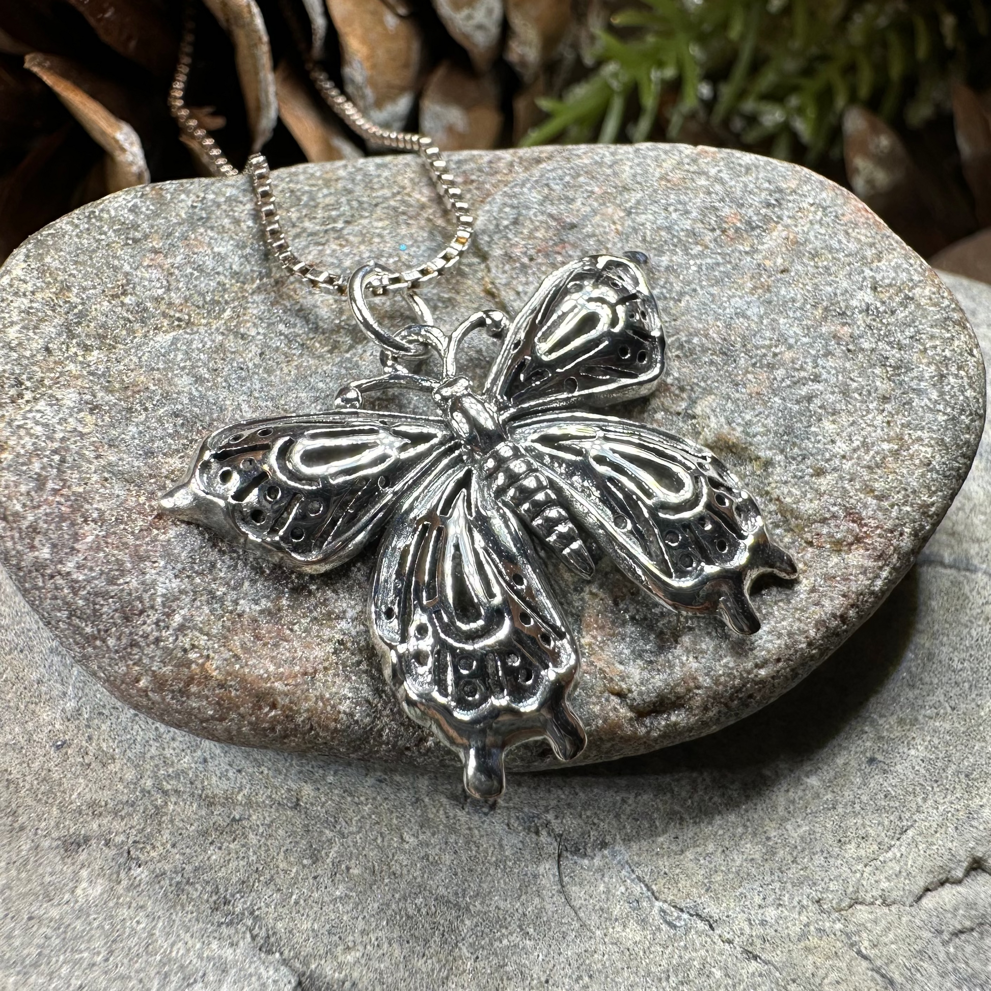 Celtic Butterfly Silver Necklace — view 8
