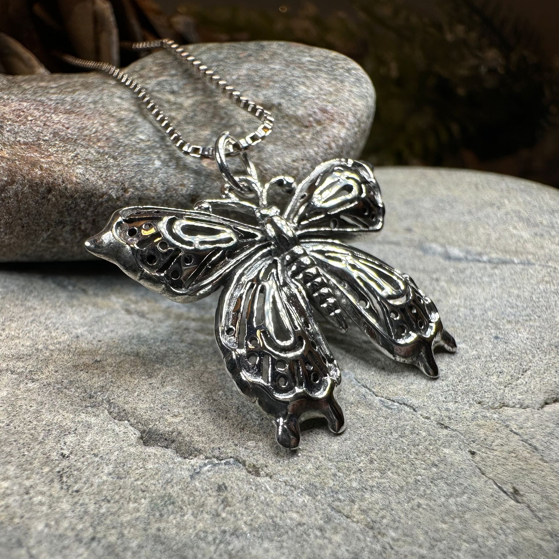 Celtic Butterfly Silver Necklace — view 7