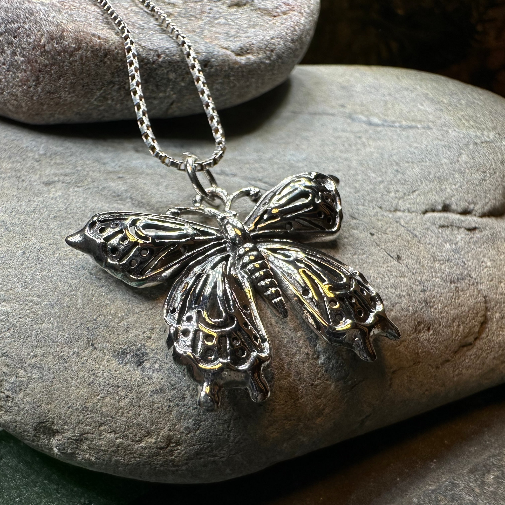 Celtic Butterfly Silver Necklace — view 6
