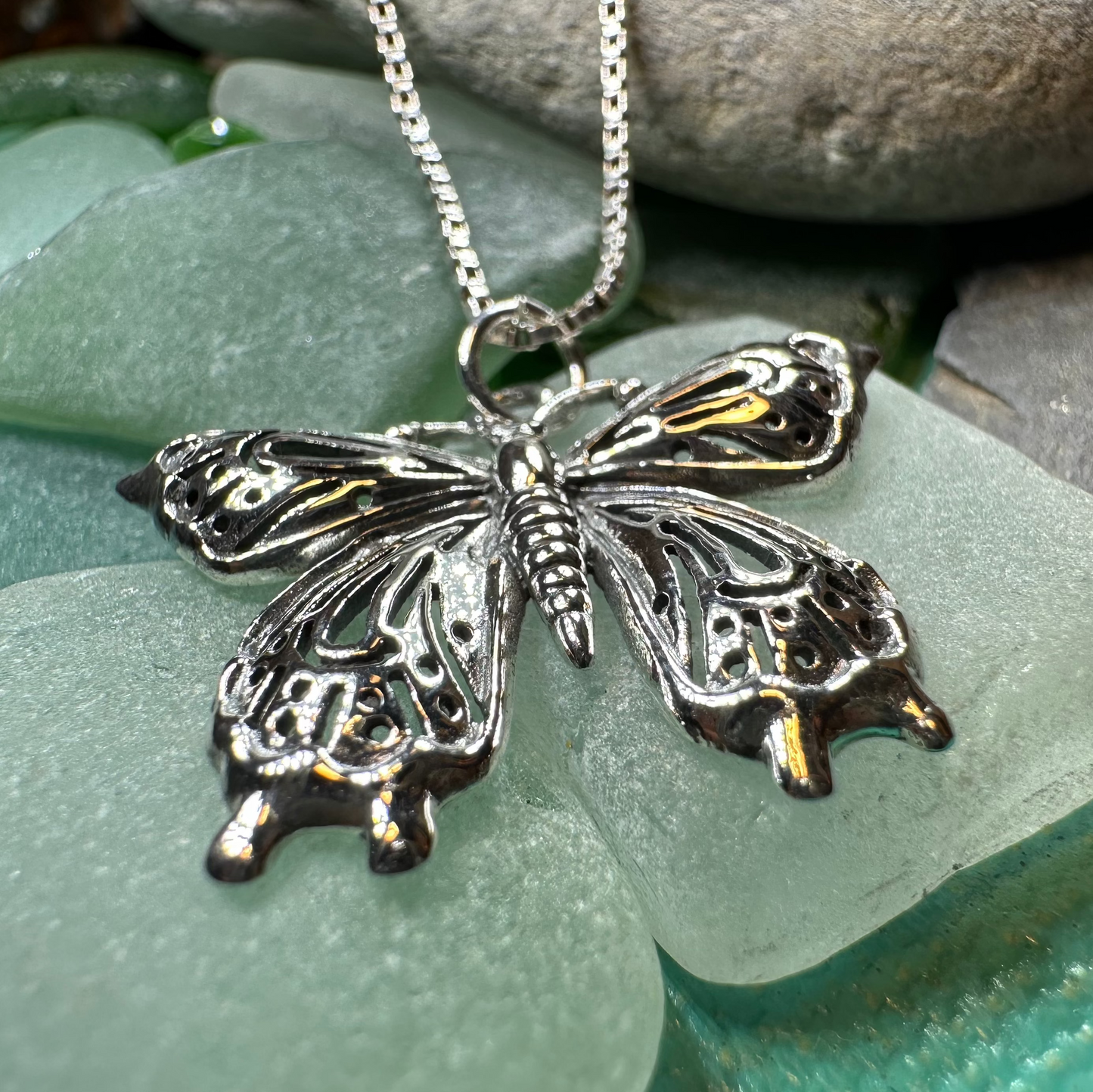 Celtic Butterfly Silver Necklace — view 2