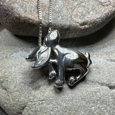 Load image into Gallery viewer, Willow Rabbit Necklace in Sterling Silver
