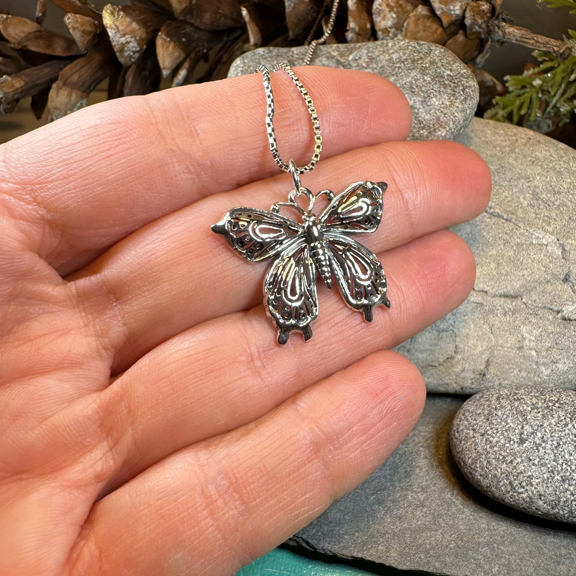 Celtic Butterfly Silver Necklace — view 4