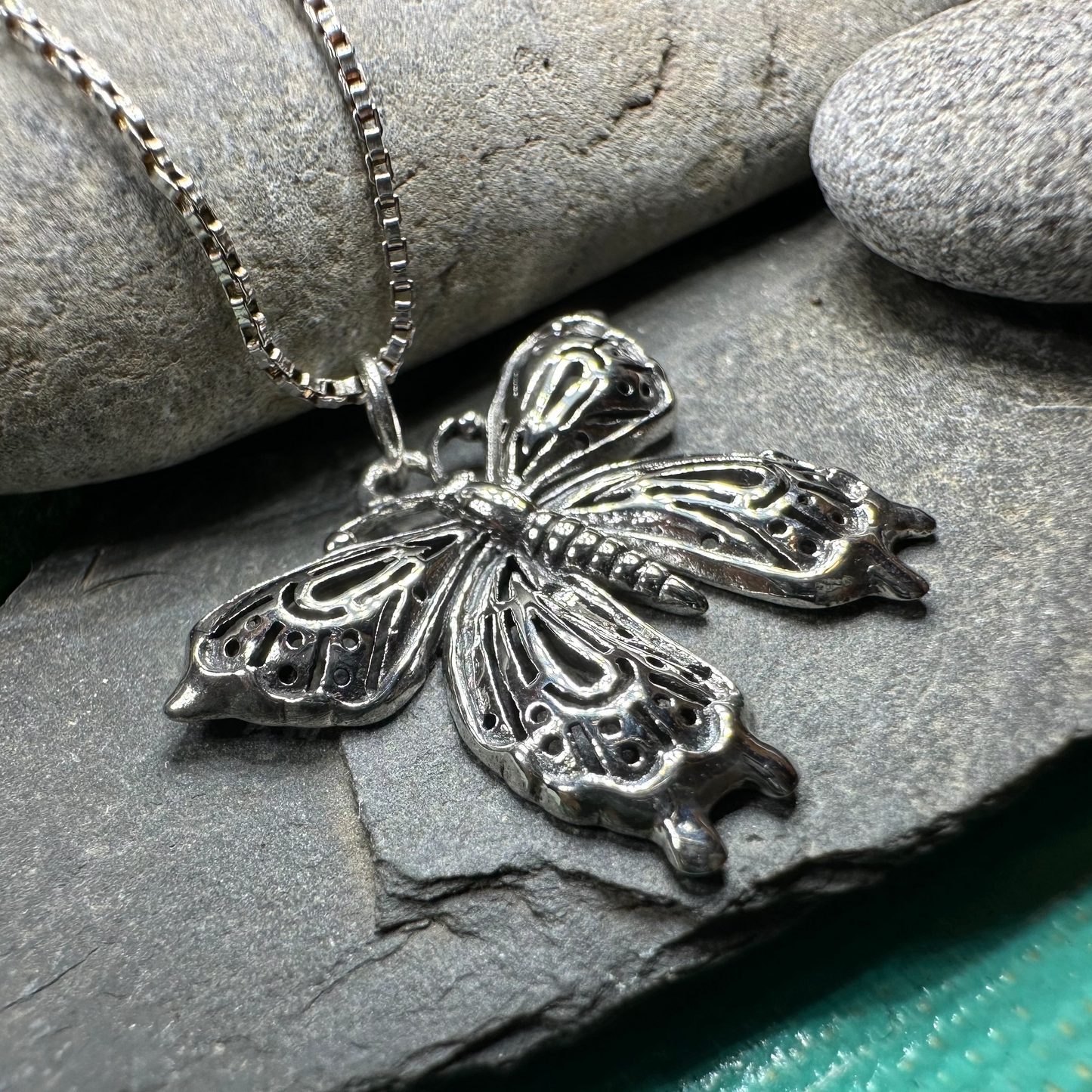Celtic Butterfly Silver Necklace — view 3