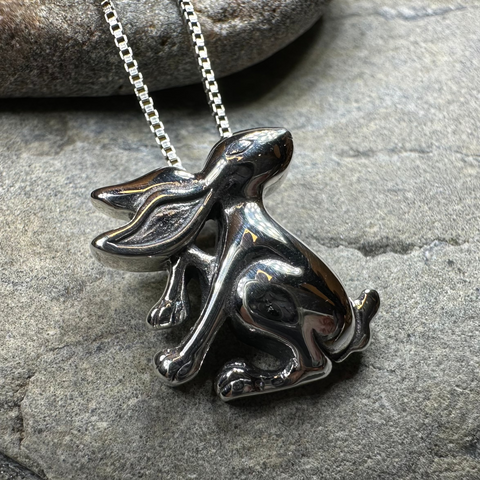 Load image into Gallery viewer, Willow Rabbit Necklace in Sterling Silver
