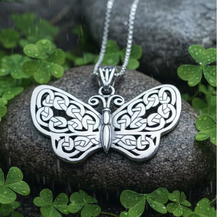 Celtic Dream Butterfly Necklace in Sterling Silver
