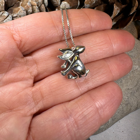 Load image into Gallery viewer, Willow Rabbit Necklace in Sterling Silver
