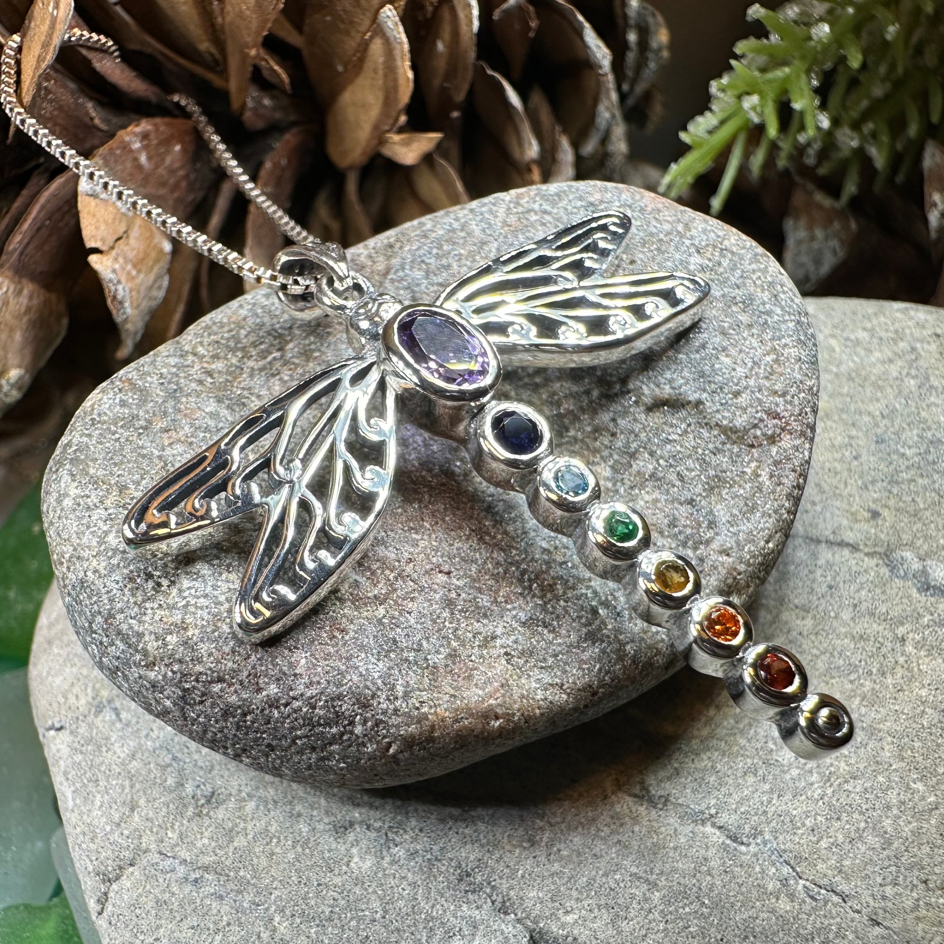 Chakra Dragonfly Necklace — view 3