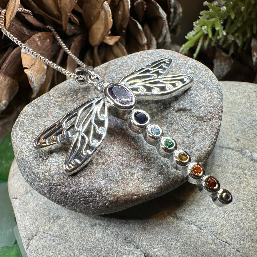 Chakra Dragonfly Necklace