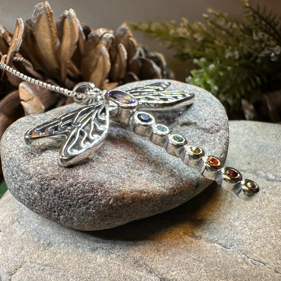 Chakra Dragonfly Necklace