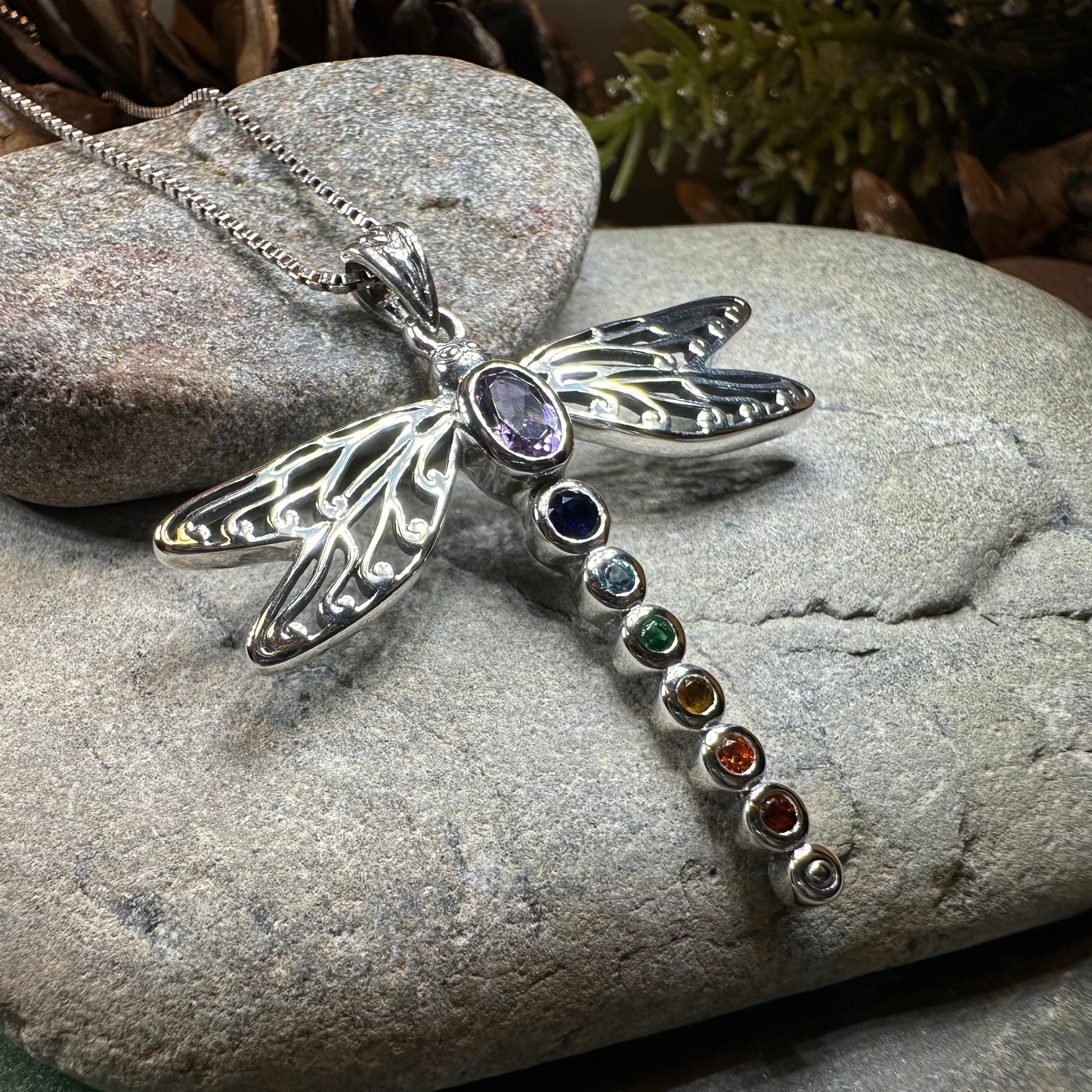 Chakra Dragonfly Necklace — view 7