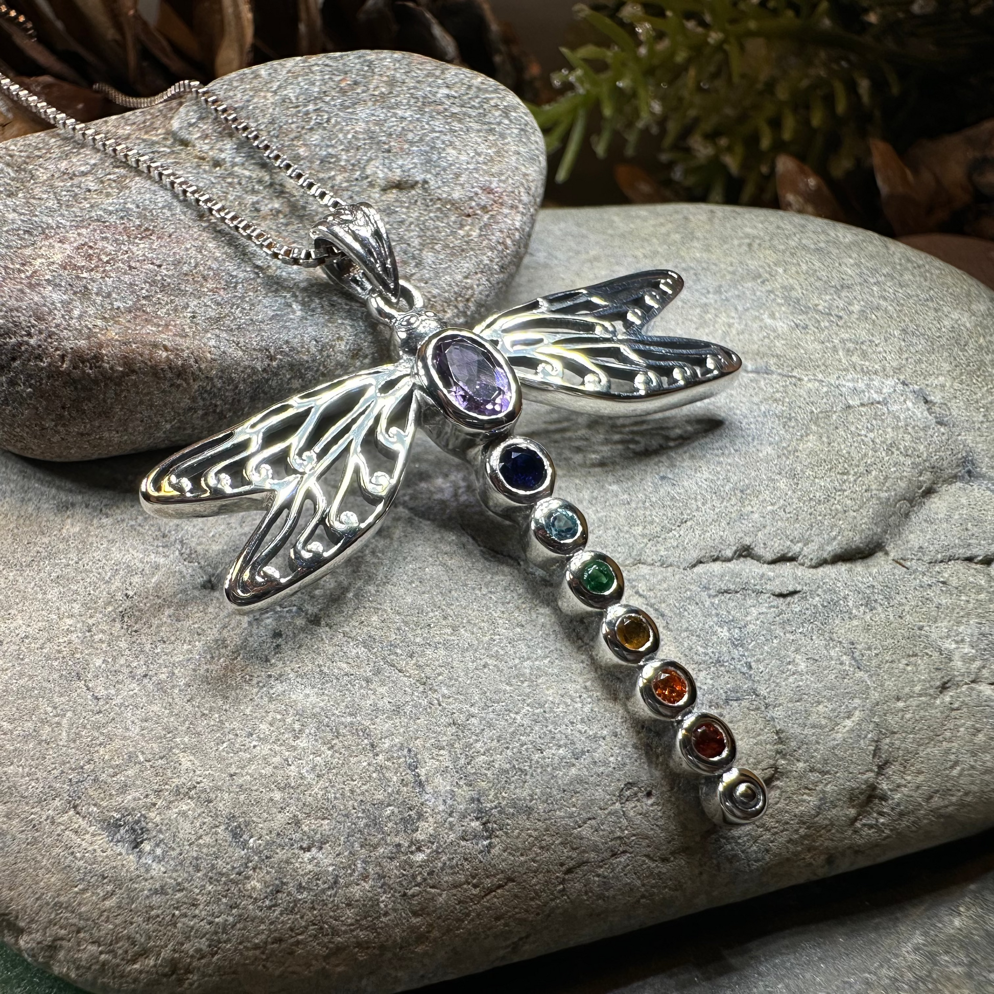Chakra Dragonfly Necklace — view 7