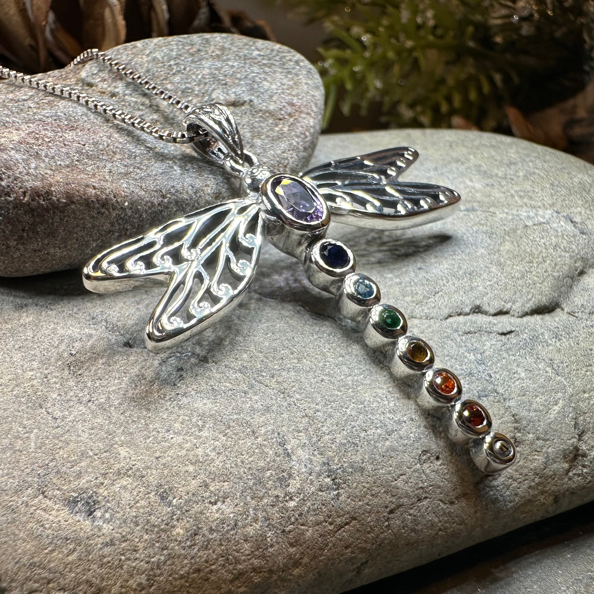 Chakra Dragonfly Necklace — view 6