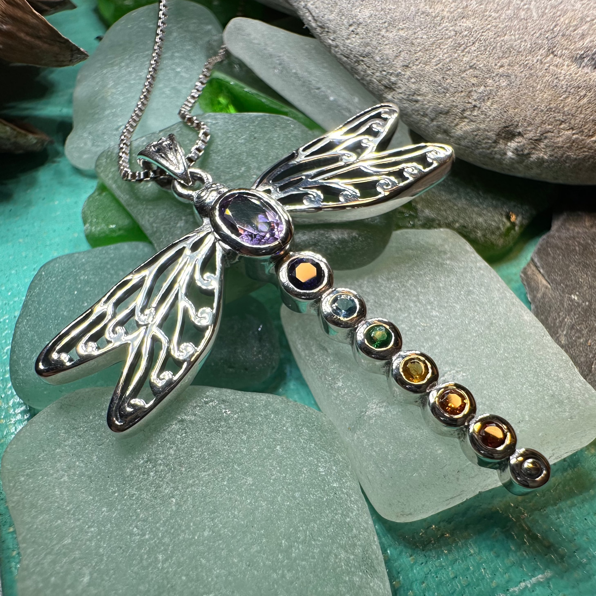 Chakra Dragonfly Necklace — view 5