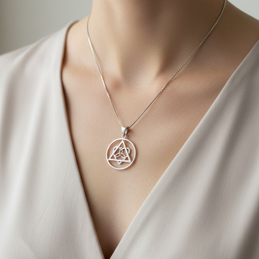 Celtic Trinity Knot AA Sobriety Necklace in Sterling Silver