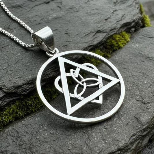 Celtic Trinity Knot AA Sobriety Necklace in Sterling Silver