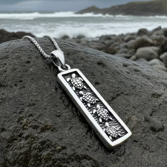 Hatchling Turtles Necklace in Sterling Silver