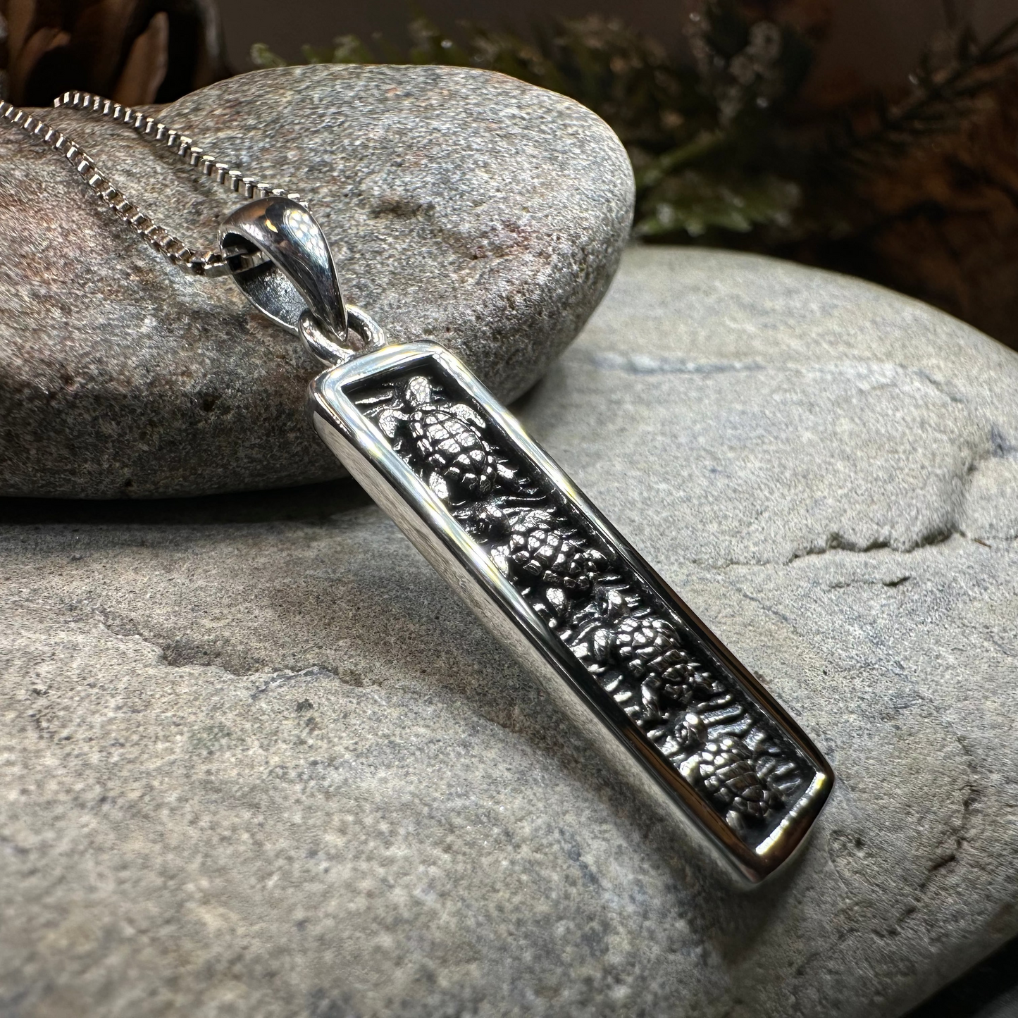 Hatchling Turtles Necklace in Sterling Silver