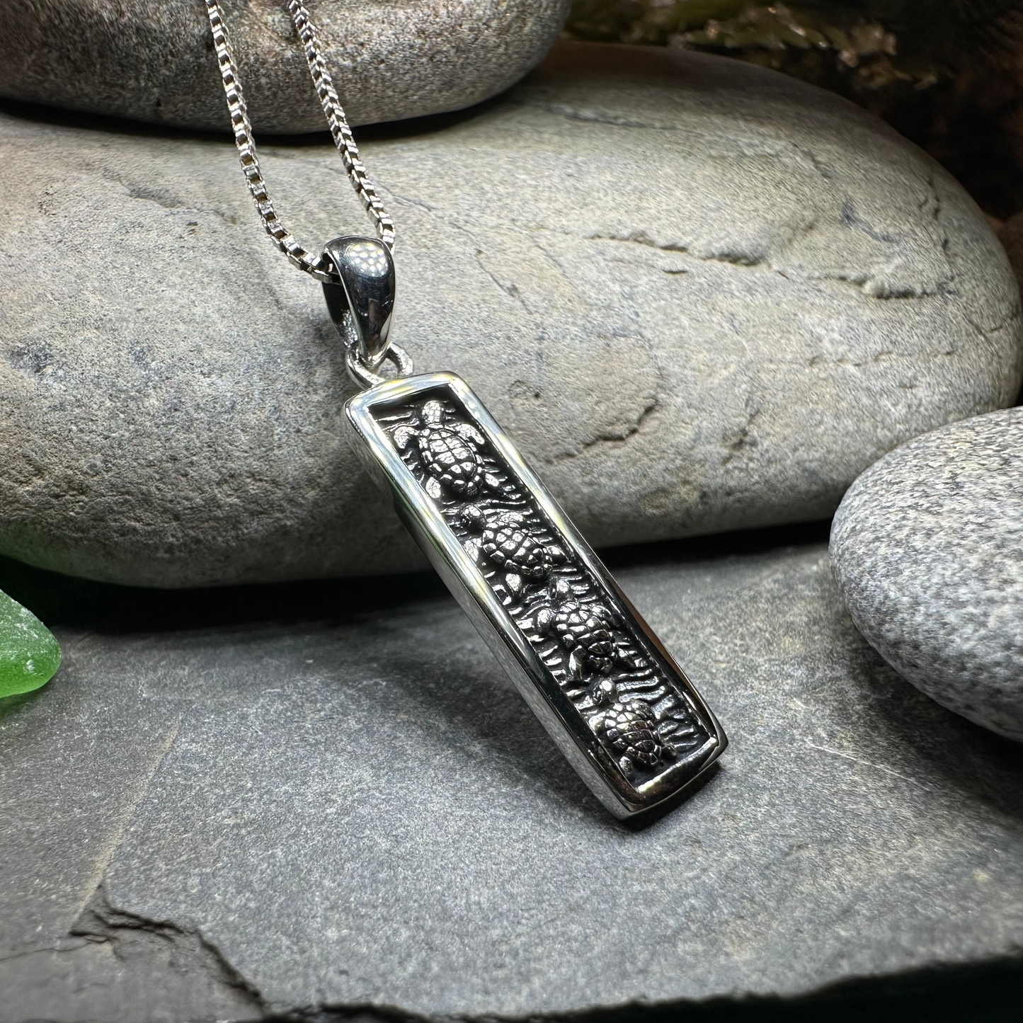 Hatchling Turtles Necklace in Sterling Silver