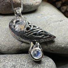 Load image into Gallery viewer, Minerva Celtic Owl Necklace
