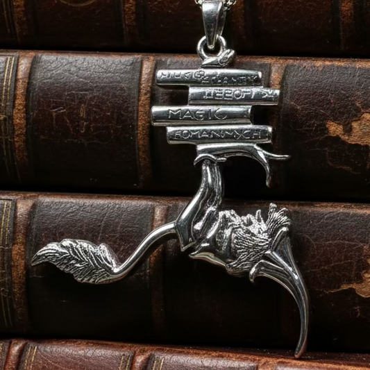 Book Lover Gnome Necklace in Sterling Silver