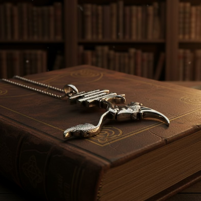 Book Lover Gnome Necklace in Sterling Silver