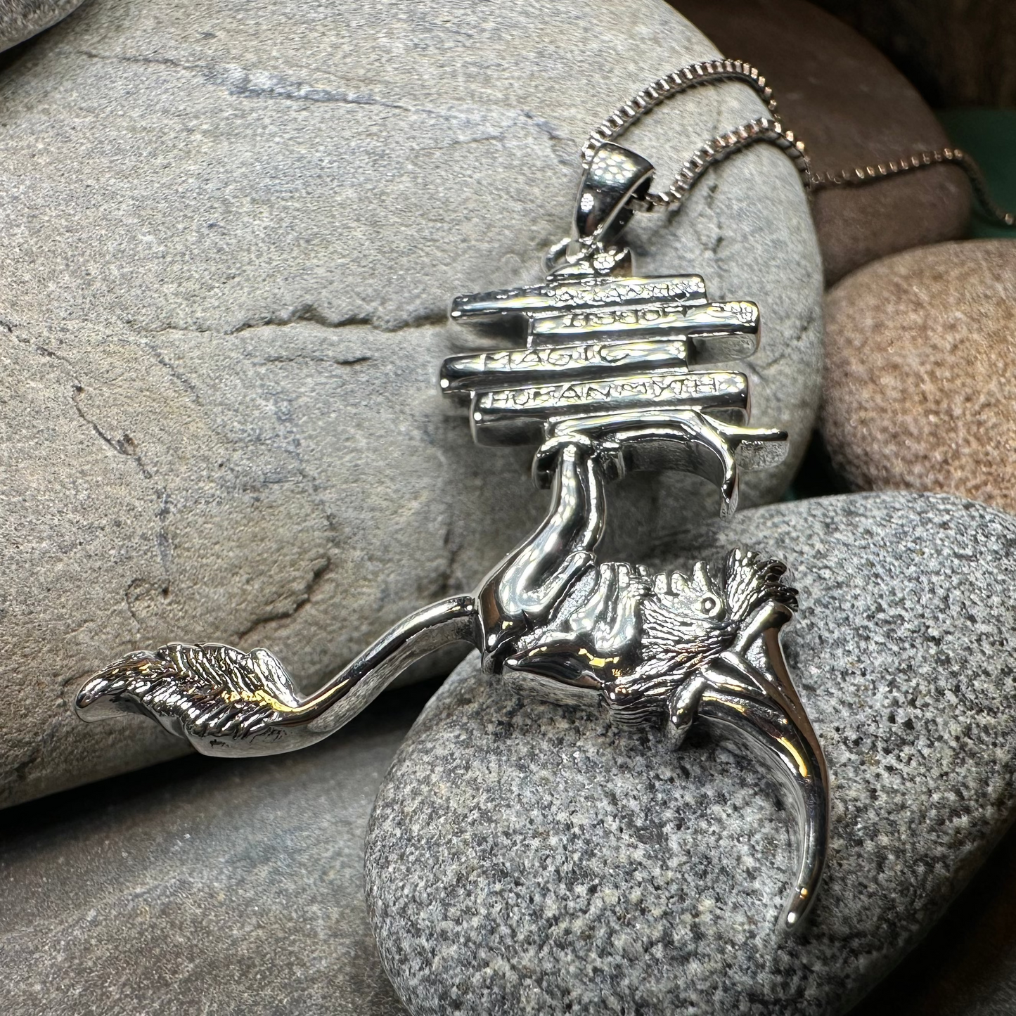 Book Lover Gnome Necklace in Sterling Silver