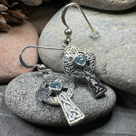 Celtic Cross Heart Earrings — view 11