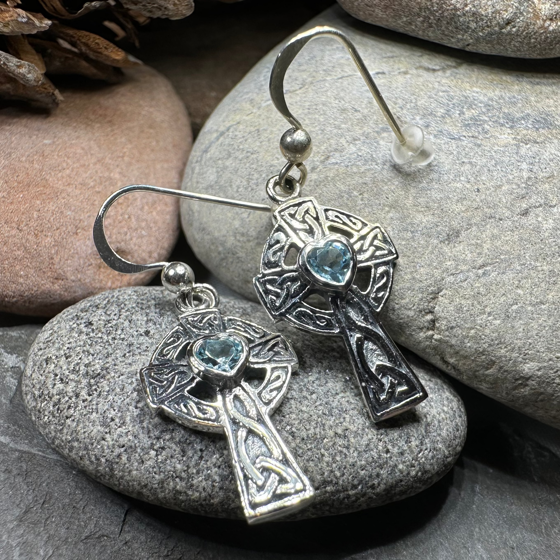 Celtic Cross Heart Earrings — view 2