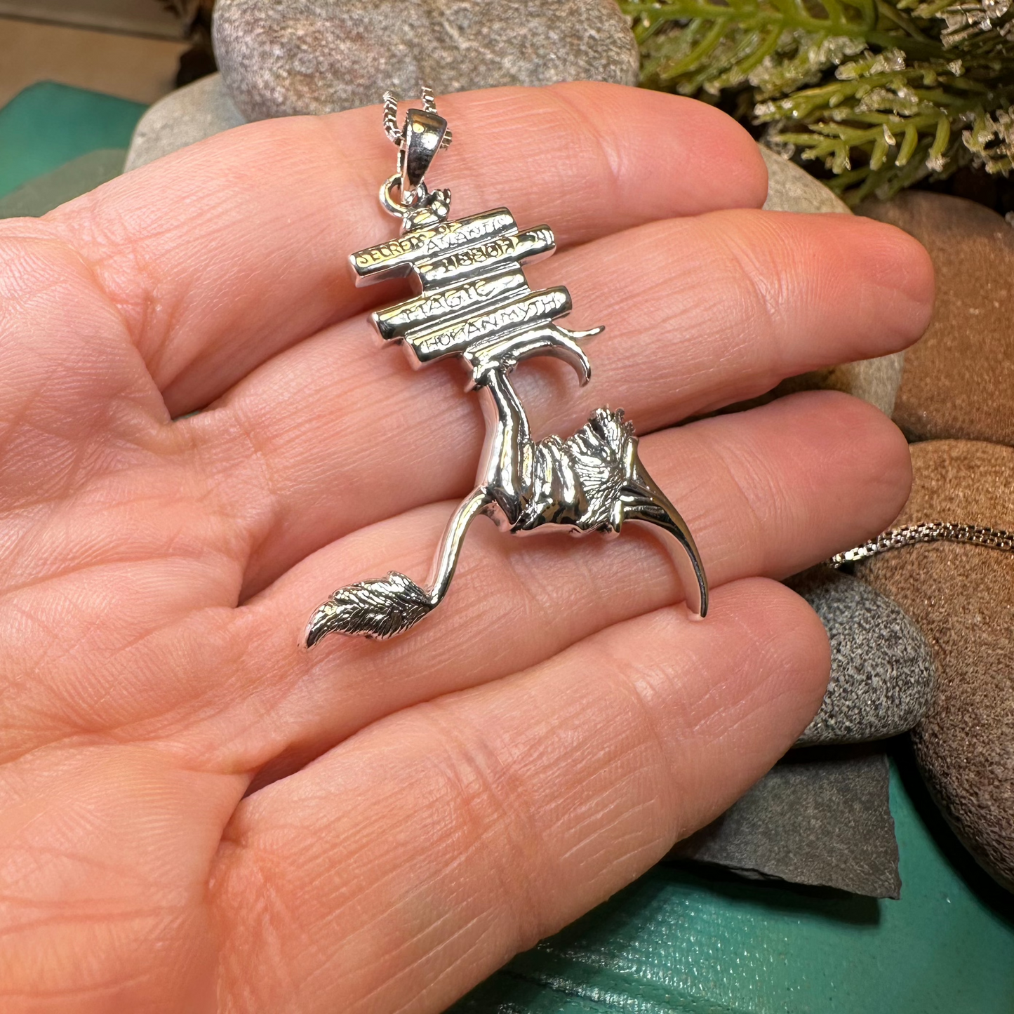 Book Lover Gnome Necklace in Sterling Silver
